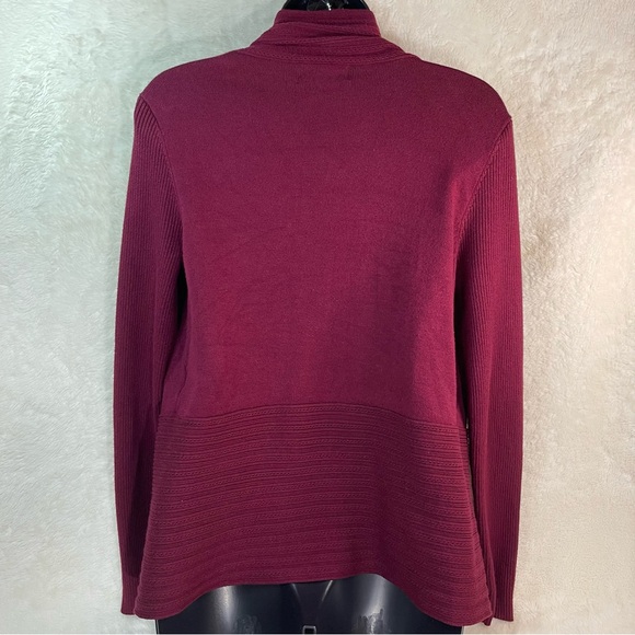 Liz Claiborne Deep Red Open Front Cardigan - Picture 2 of 6